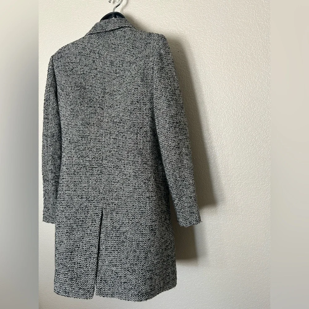 J. Crew Women's Tweed Tailored-Fit Mid-Length Wool Blend  Topcoat Sz 0 - Picture 6 of 11